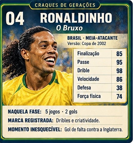 Amostra da carta de Ronaldinho